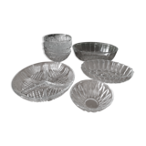 Chiseled glass ramekin set