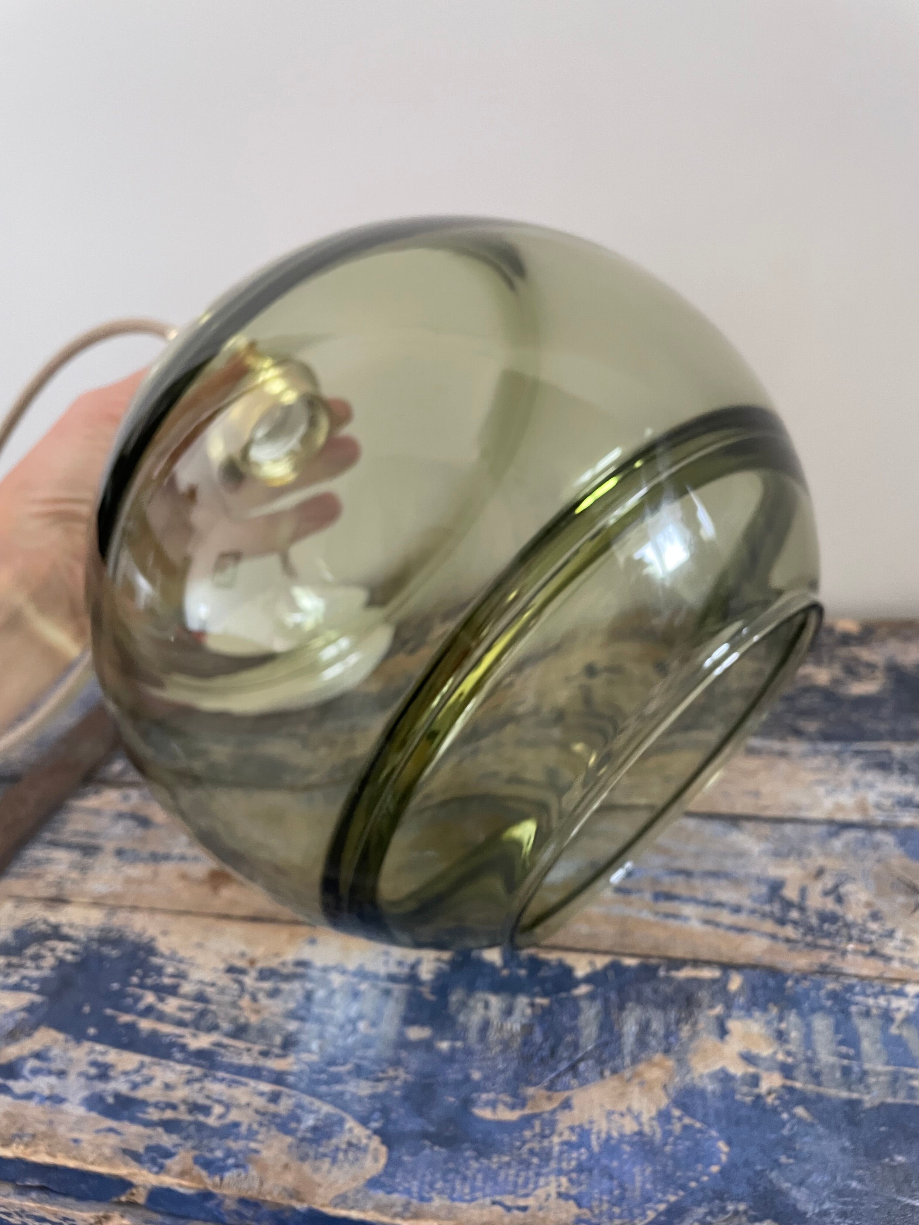 Vintage olive green pendant lamp