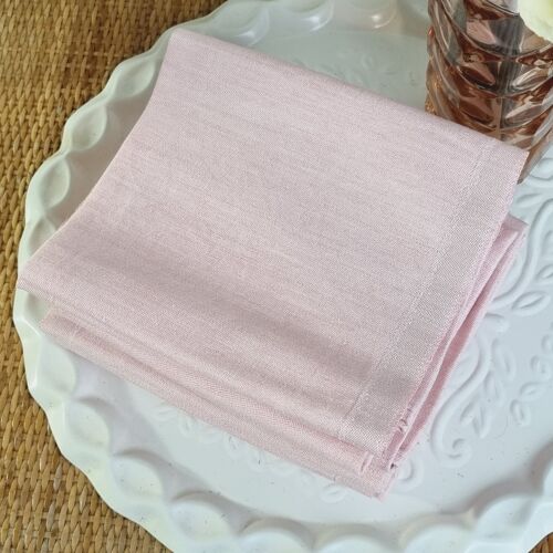 Lot de 9 serviettes de table en coton rose