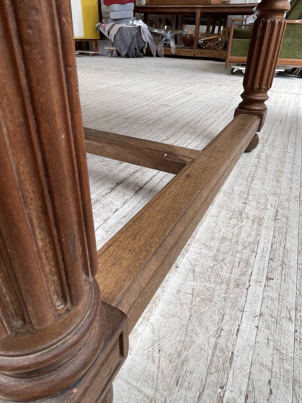 Solid walnut farmhouse castle table 1900 XXL