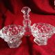 Double glass salt cellar moulded pressed 20th century