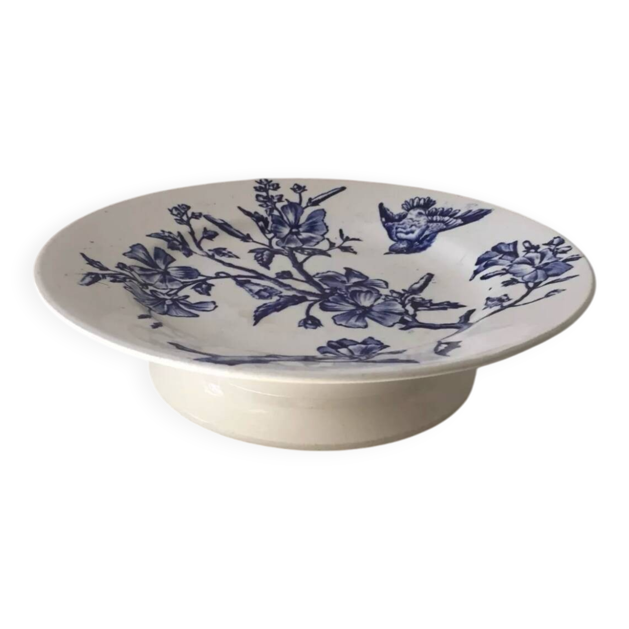 Antique Longchamp Terre de Fer Compote Bowl, 19th Century