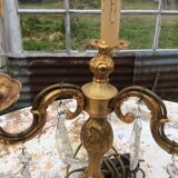 Pair of 3-light bronze candlestick lamps