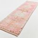 Light Pink & Brown Turkish Vintage Runner Rug, 94x328Cm