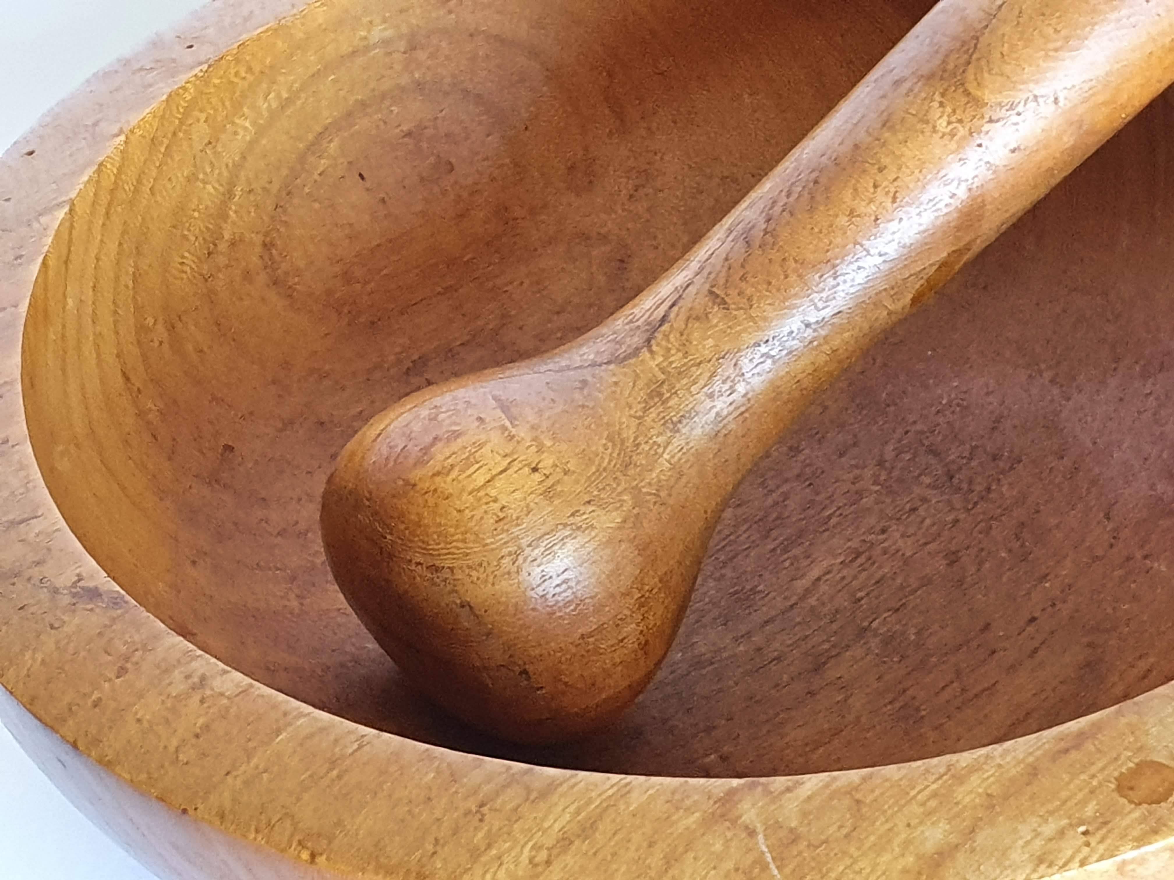 Scandinavian vintage wood mortar