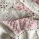 Pink and white crochet single bedspread 135X210 cm