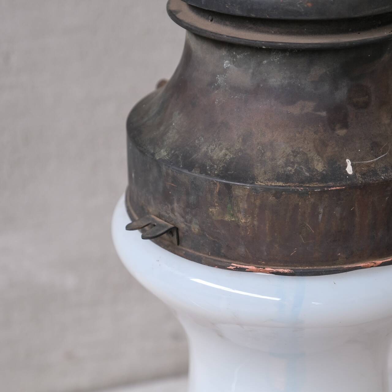 Antique xxl metal and glass pendant light