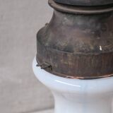 Antique xxl metal and glass pendant light