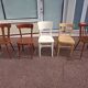 Set of 10 mismatched wooden bistro chairs - vintage