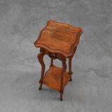 Art Deco tall pedestal in oak with 2 levels, France ca. 1915