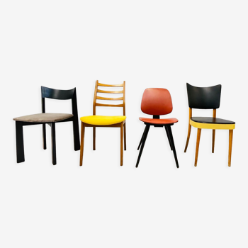 Lot de 4 chaises colorées