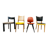 Lot de 4 chaises colorées