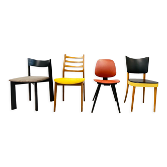 Lot de 4 chaises colorées