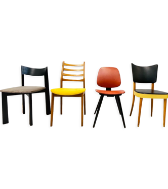 Lot de 4 chaises colorées