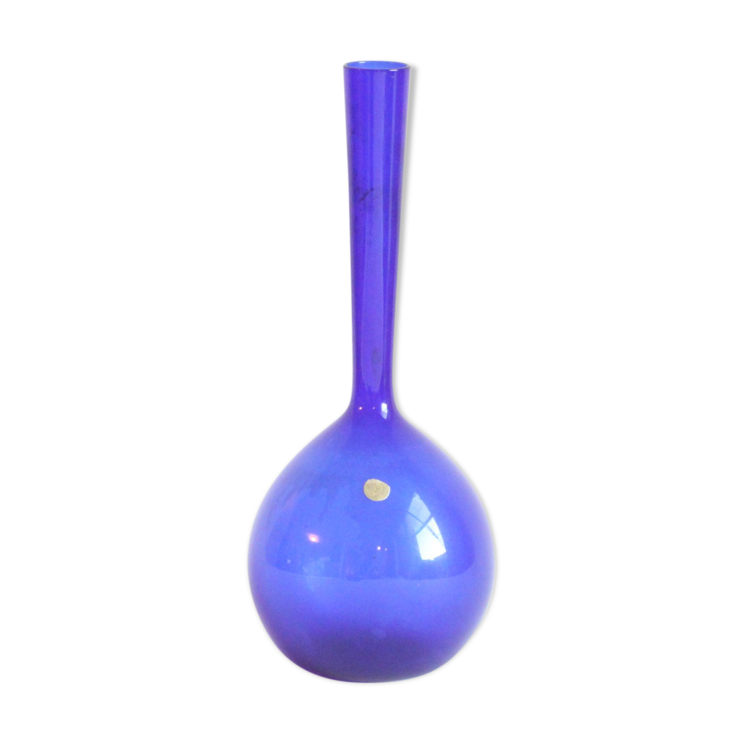Cobalt blue bud vase by Arthur Percy for Gullaskruf Glasbruk, Sweden 1950s.