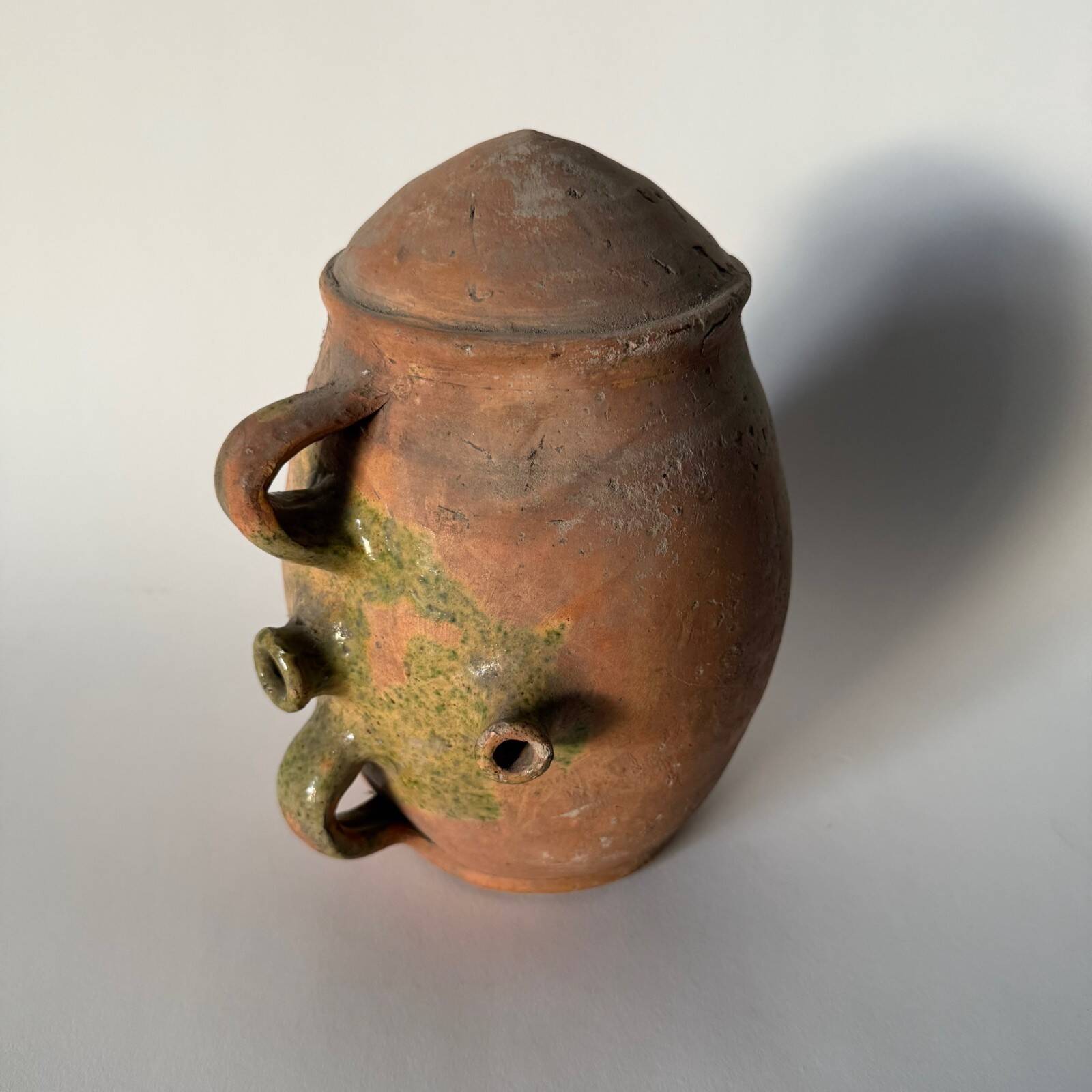 19th century Saintonge glazed terracotta barrel