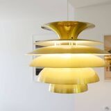 Golden vintage lamp, Denmark 1970s
