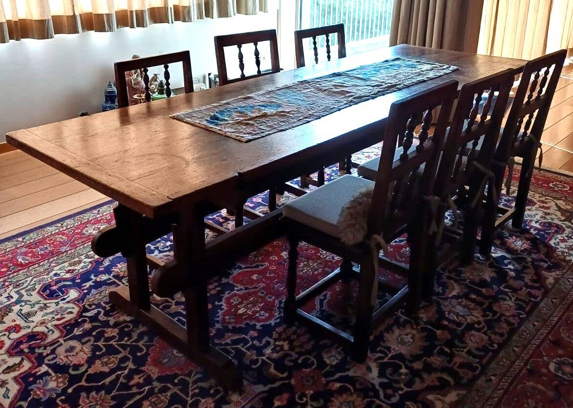 Old refectory table in solid oak, 17th–18th century