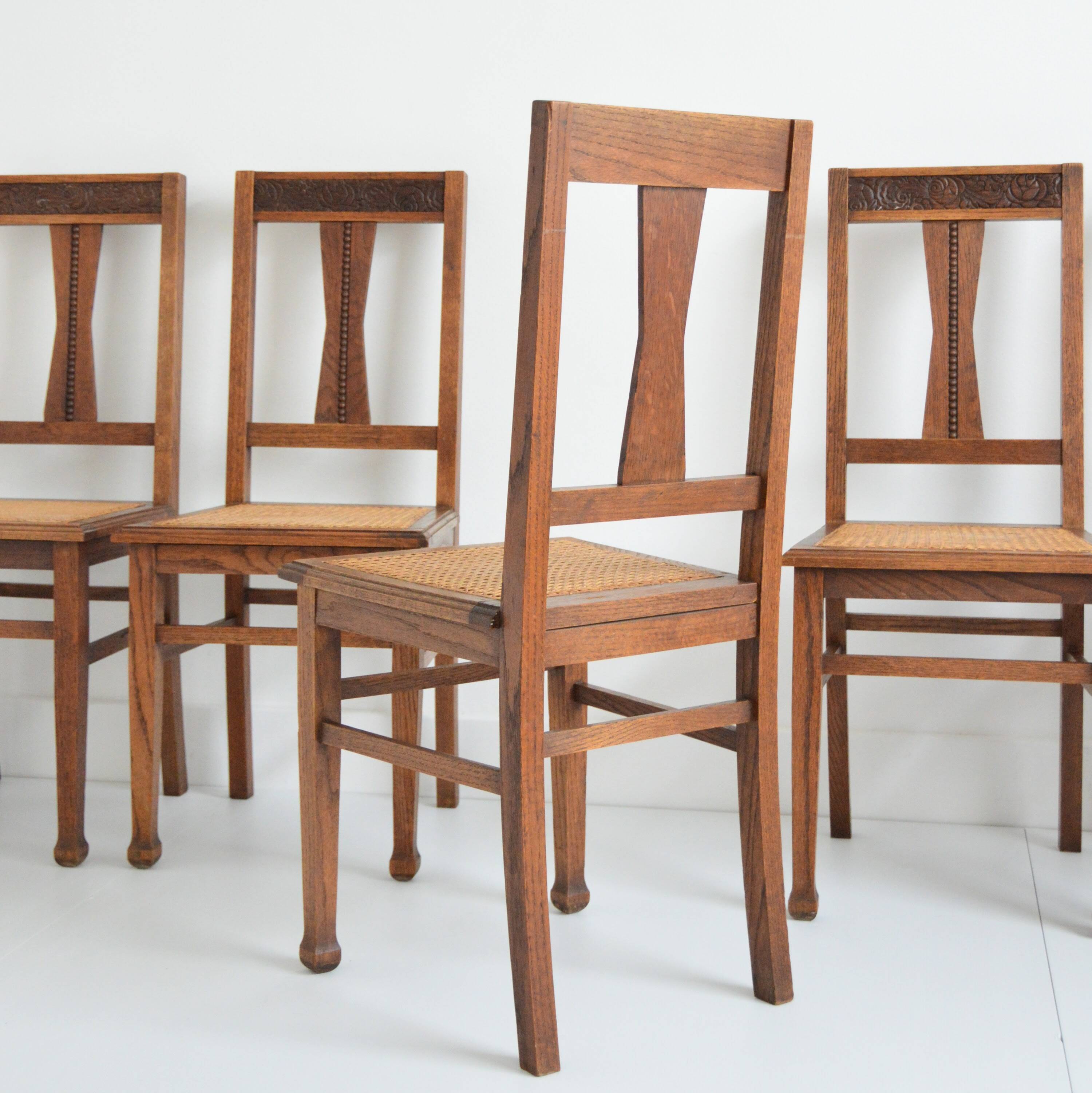 Suite de 6 chaises anciennes Art Déco, 1930