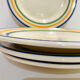 4 striped earthenware plates made in Romania