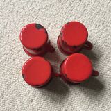 Set of 4 mugs, enamelled steel
