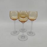 4 amber crystal glasses, first half of the 20th century.