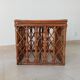Table basse vintage en bambou et rotin années 60/70