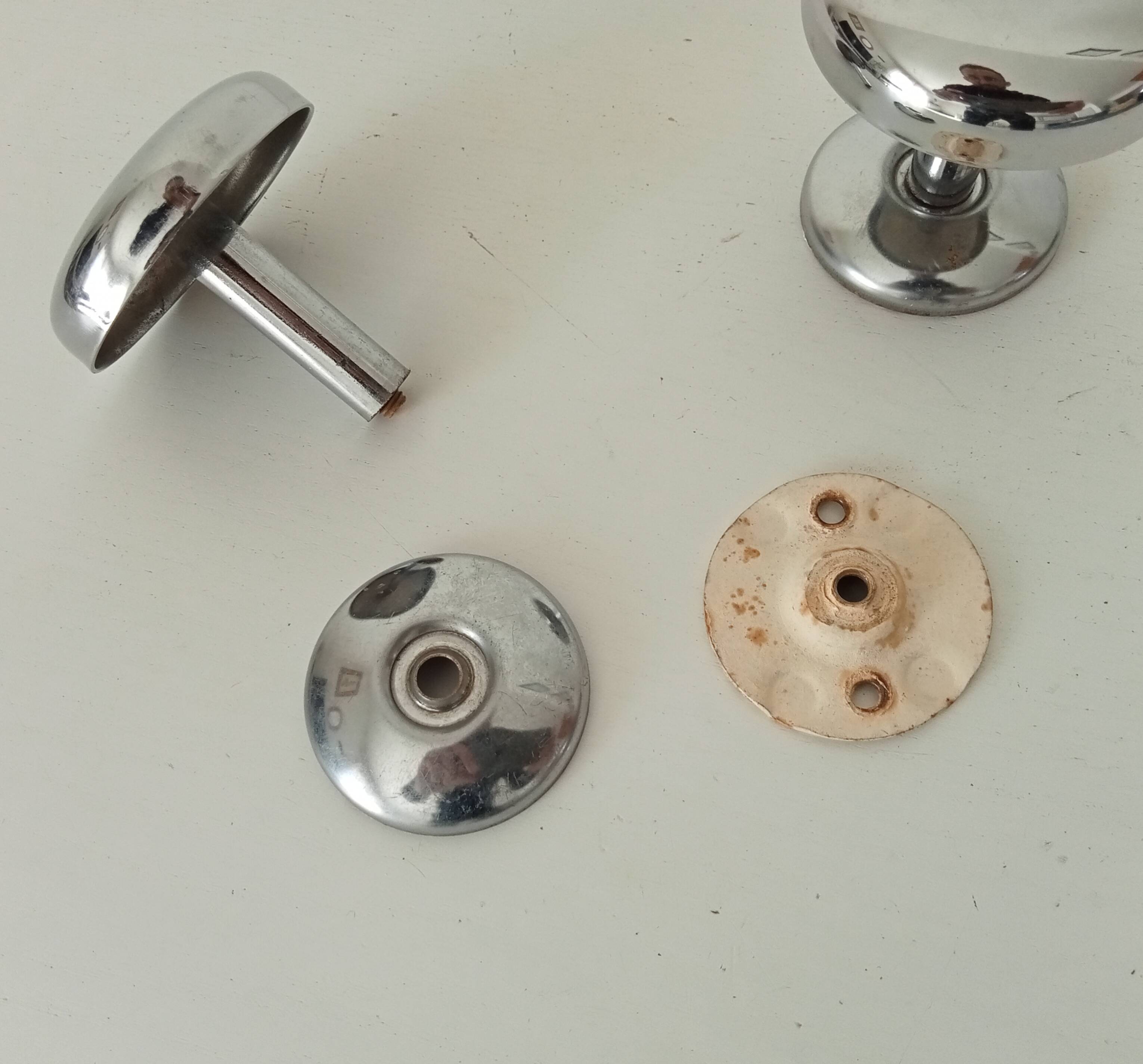 Pair of vintage chrome coat hooks from the 70s