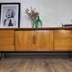 Scandinavian teak and metal sideboard