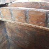 Old Vintage Indian Box on Wooden Wheels Early 20th S