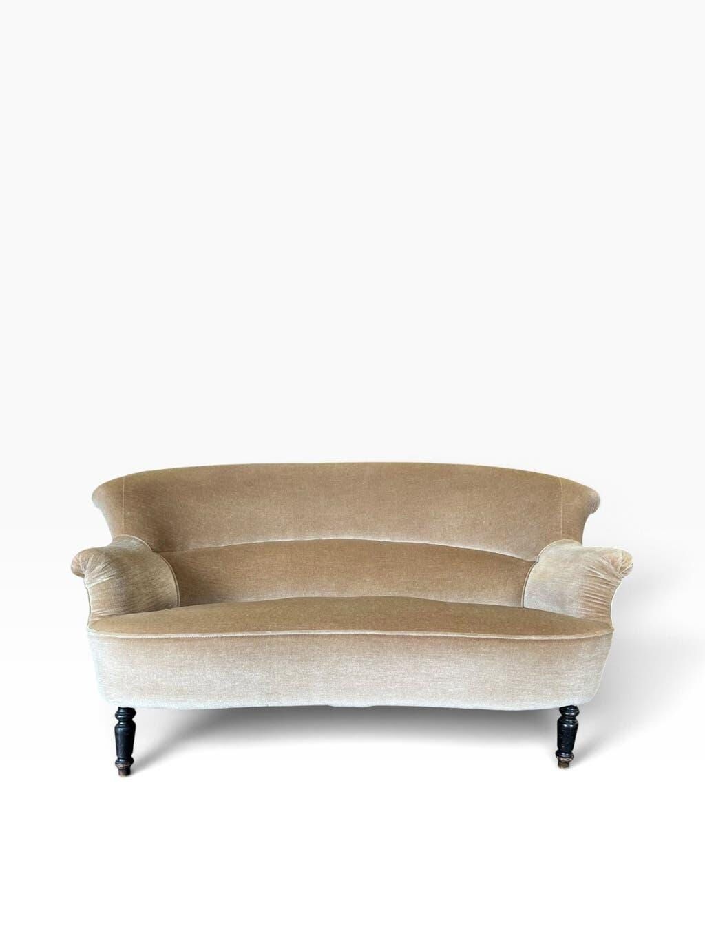 Beige vintage two-seater sofa/armchair