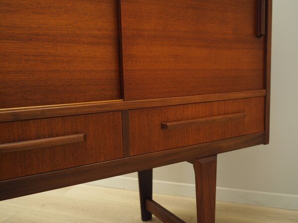 Buffet haut en teck, design danois, années 1960, fabricant : PMJ Viby J