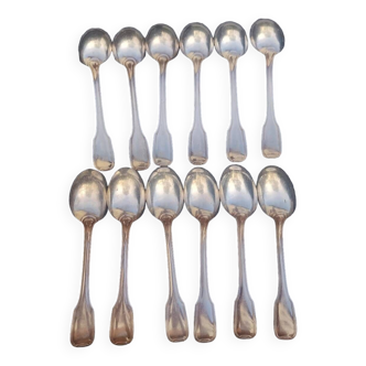 Set of 12 soup spoons - François Frionet - silver metal 84gr