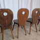 Set of 6 Vintage Brutalist Wooden Chair / Rustic Farmhouse Dining Chair