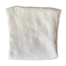 Nappe en coton blanc damassé monogramme SB