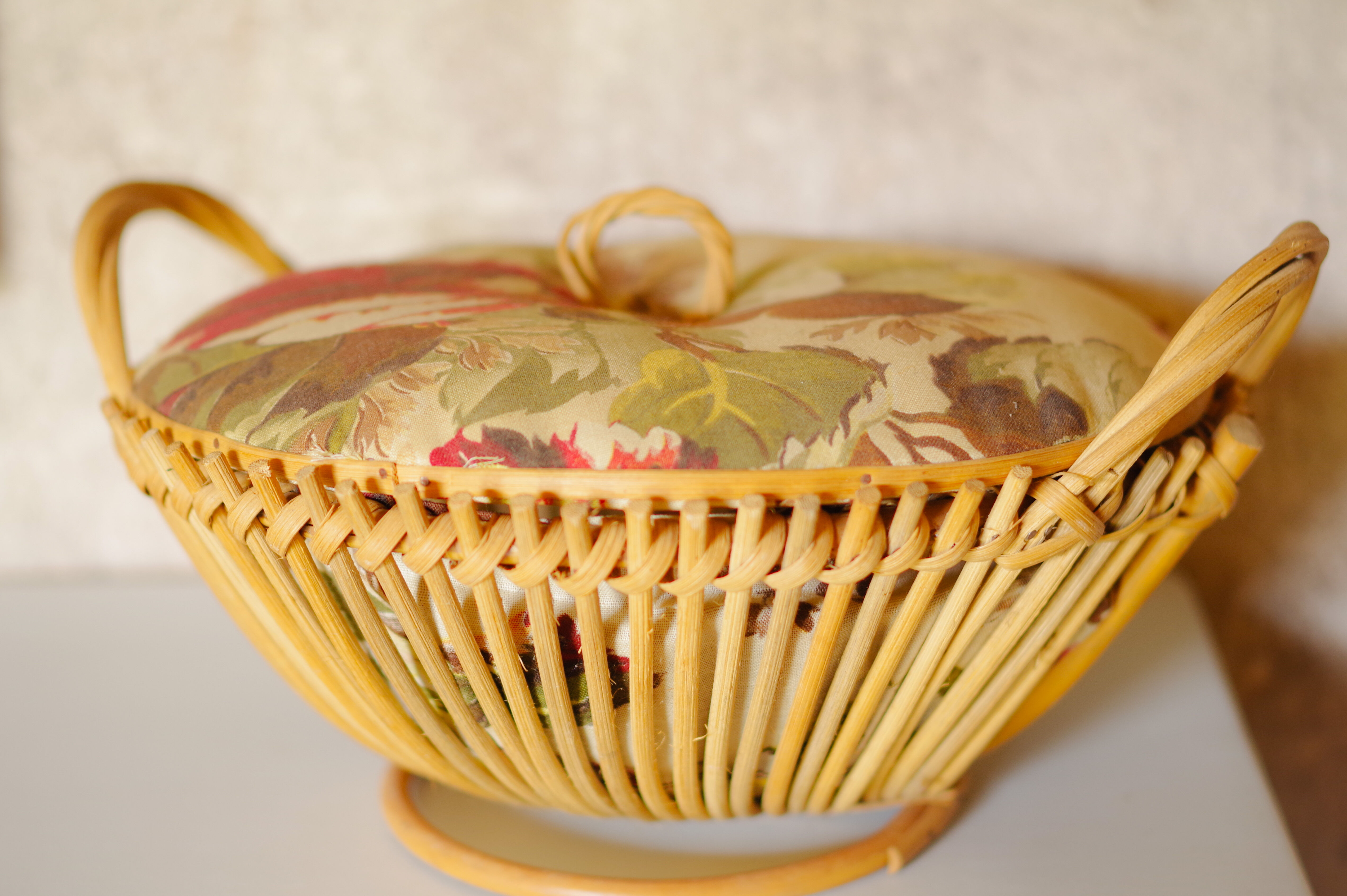 Sewing box or rattan suitcase