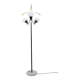 Lampadaire Stilnovo Mid-Century Modern en laiton italien et verre opalin, 50