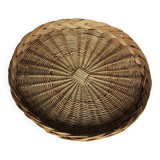 Large round wicker tray