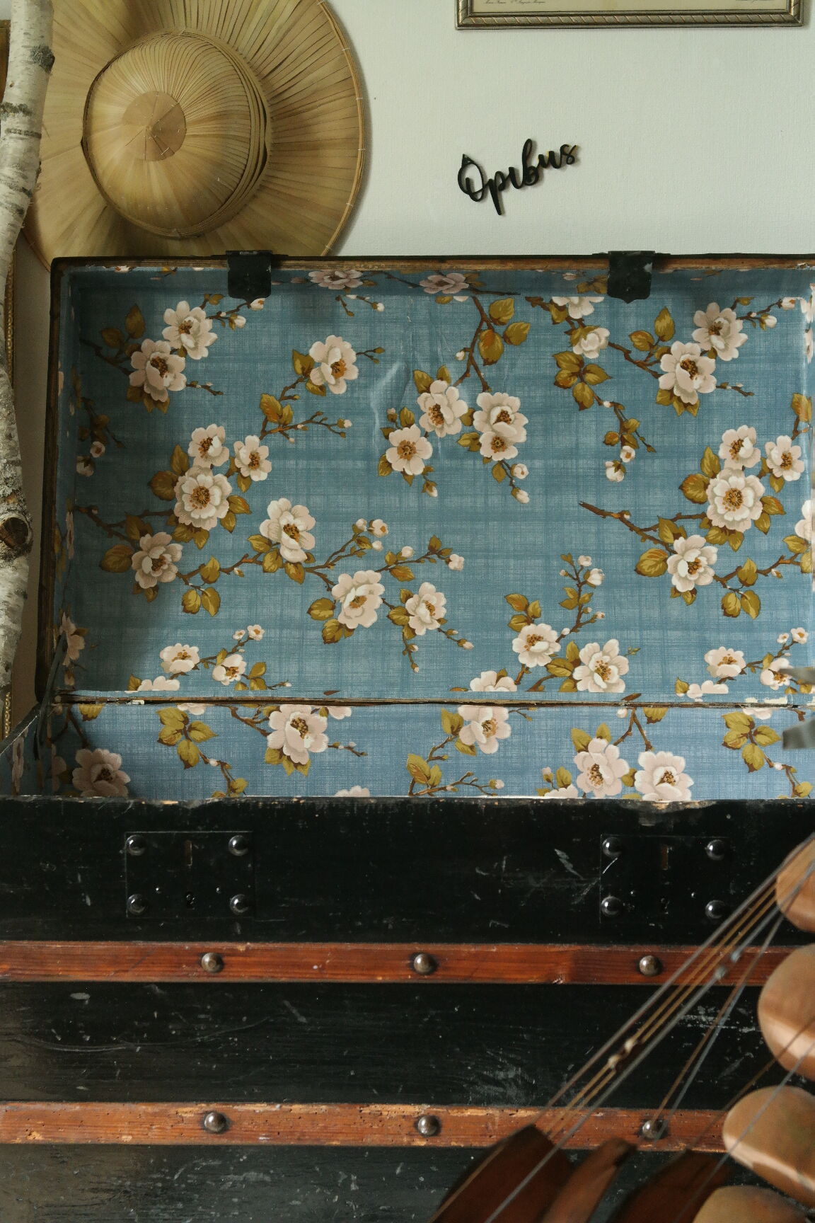 Domed travel trunk old wood