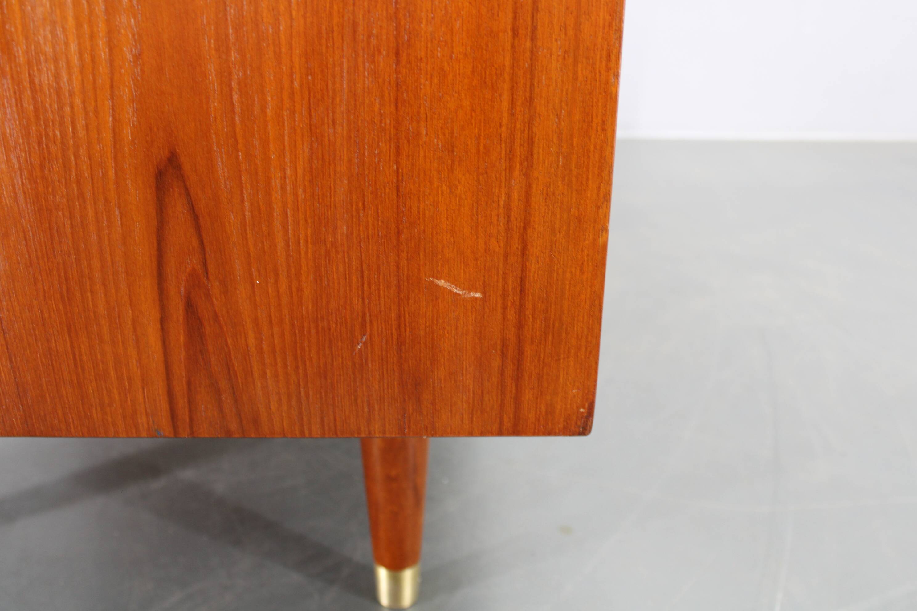 Mid-century Danish teak writing desk with brass details, 1960s