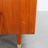 Mid-century Danish teak writing desk with brass details, 1960s