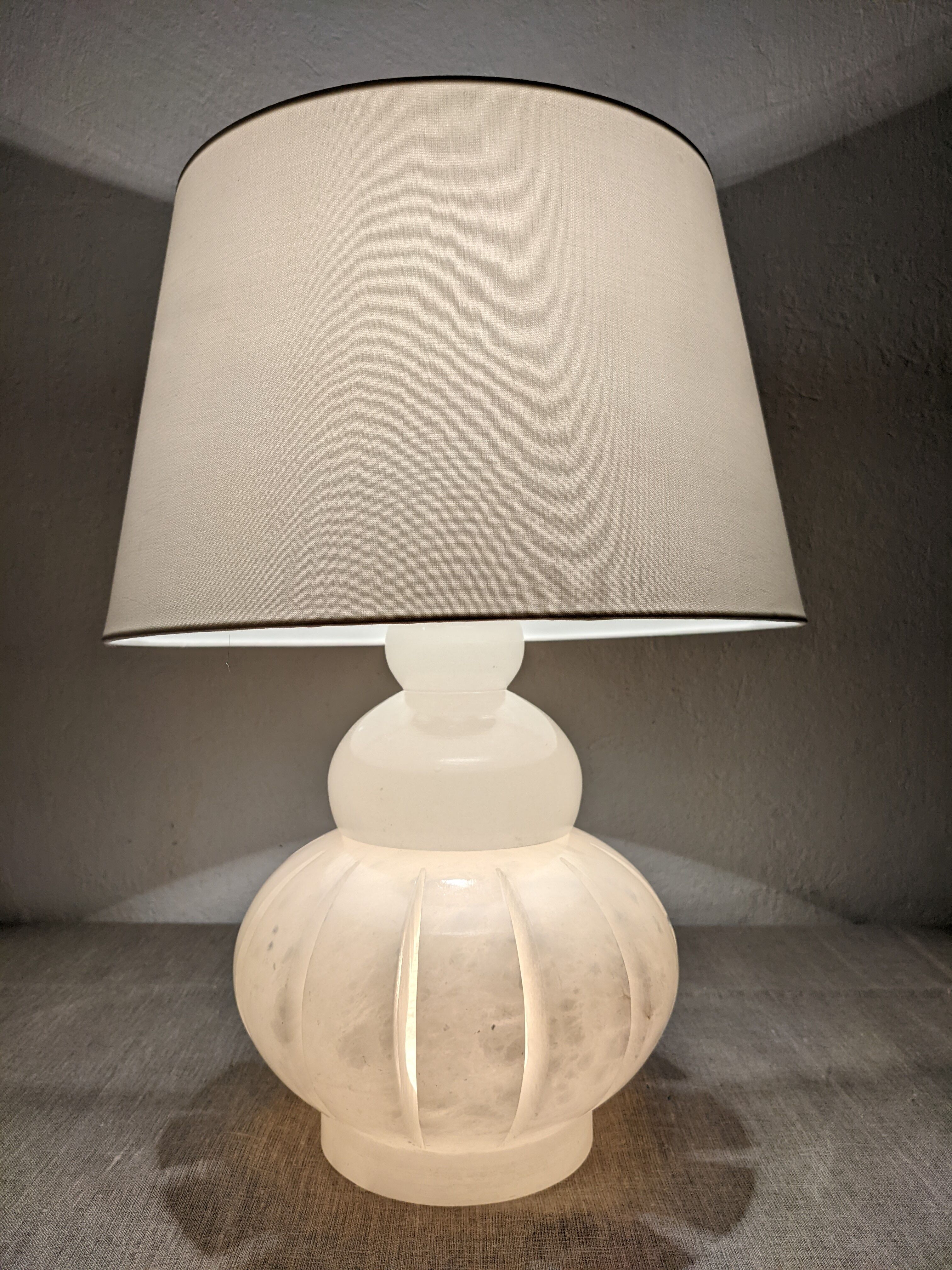 Alabaster ball lamp from the 60s/70s