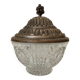 Vintage chiseled glass and tin candy box