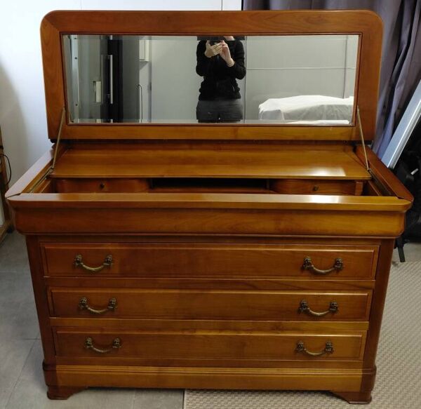Commode Coiffeuse bois massif Merisier