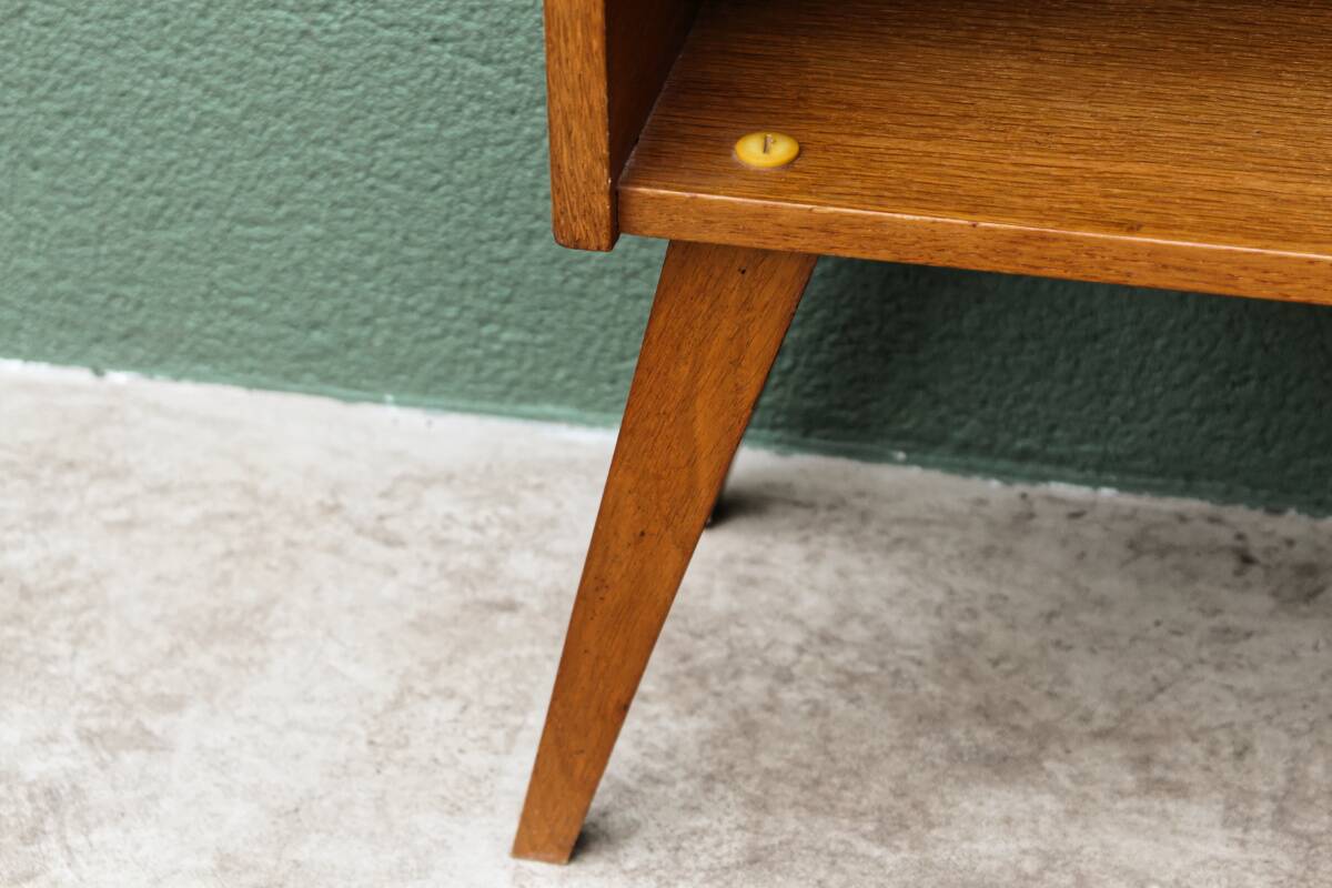 60s bedside table, compass feet