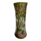 Legras painted frosted glass vase