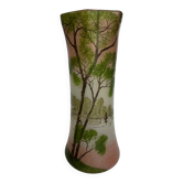 Legras painted frosted glass vase