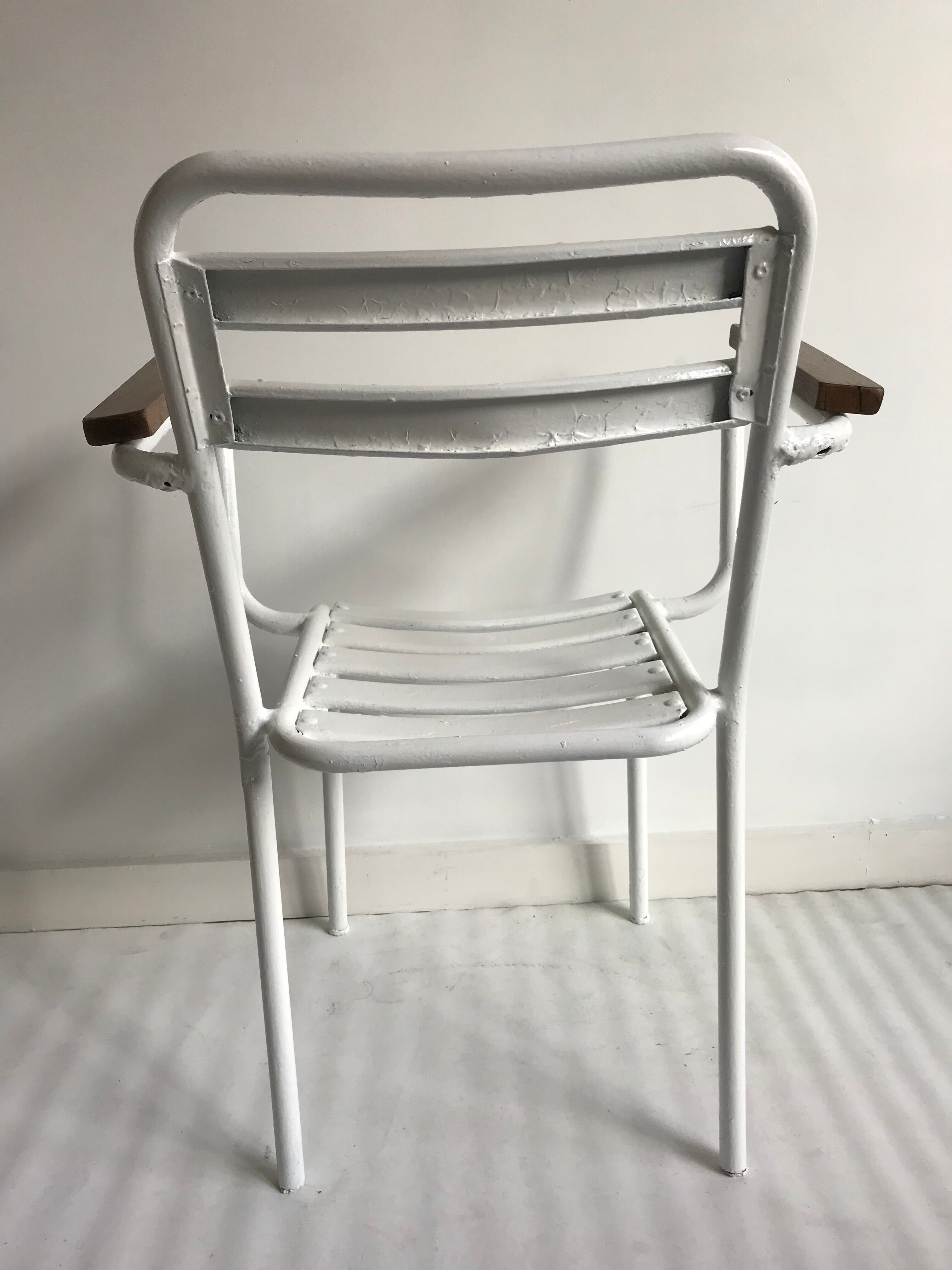 White metal chair