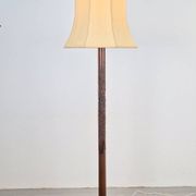 Art Deco Asian Style Carved Wood Floor Lamp, 1930s