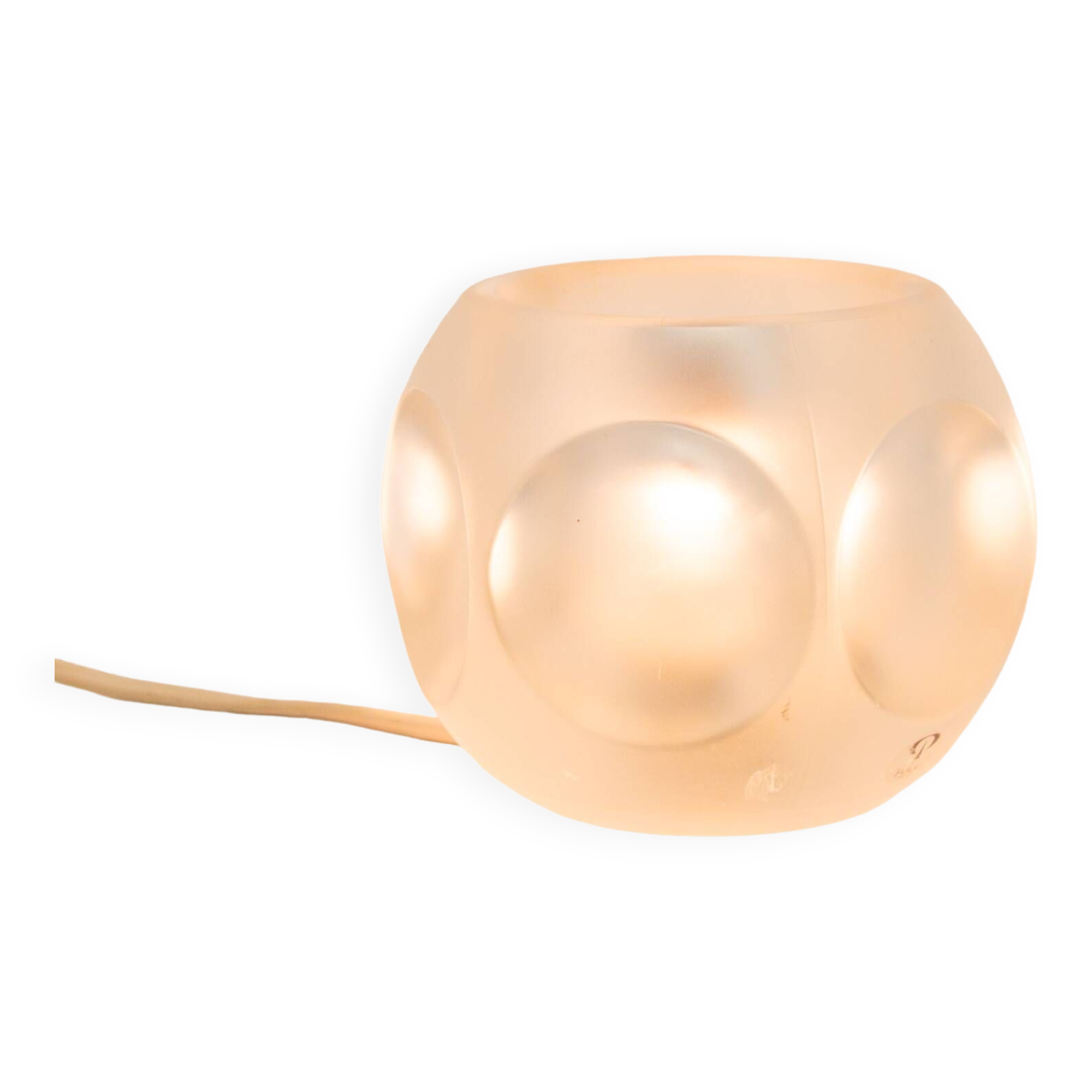 Peill & Putzler cube lamp | Frosted cystal glass | vintage 70's